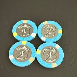Vintage Bellagio Las Vegas $1 Casino Chips – Set of 4